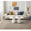 Tapis géométrique transitionnel noué à la main 9 x 12 beige et brun clair Oushak