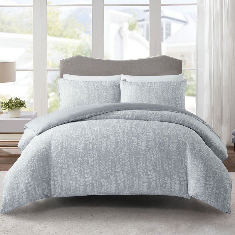 Ensemble de housse de couette en gaze à double couche O'BREEZE Floral, microfibre légère de 140 g / m², literie douce et respirante pour chambre d'amis
