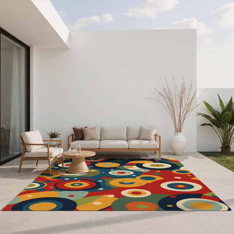 Funky Glow Indoor And Outdoor Area Rug, Rectangle 1'6" x 2'6"