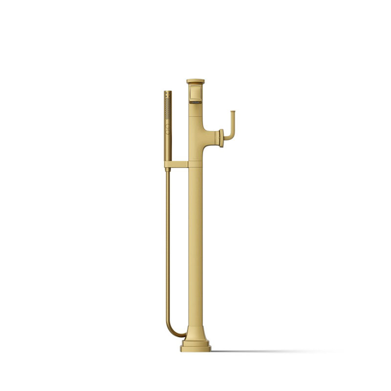 Riff Floor-Mount Bath Filler Trim, Vibrant Brushed Moderne Brass