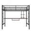 Lit mezzanine avec bureau et tablette, modèle compact, noir