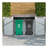 Garbage Bin Shed Stores 2 Trash Cans Metal Outdoor Bin Shed For Garbage Storage,Stainless Galvanized Steel, Bin Shed For Garden Yard Lawn Gray