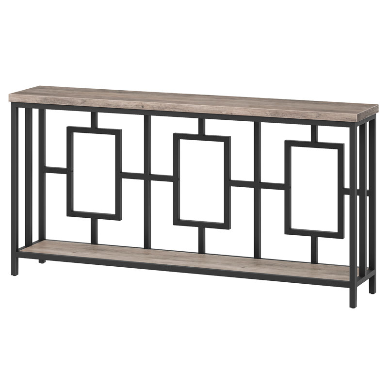 2-Tier Console Table Entryway Table Display Stand with Open Storage