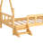 Twin Size  Bed Frame with Guardrails & Step Ladder, Solid Wood Platform Bed-1905468941