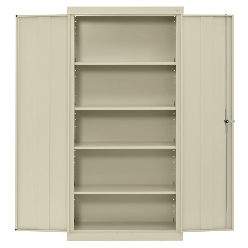 Putty Steel Freestanding Lockable Office Cabinet with Adjustable Shelving
