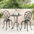 3Pc Bistro Collection In Copper Color - Aluminum Build Ideal For Intimate Outdoor Entertainment 2 Chairs & Table With Umbrella Manifest Aluminium Copper, 1 Table, 24In X 28.5In, Hole Available