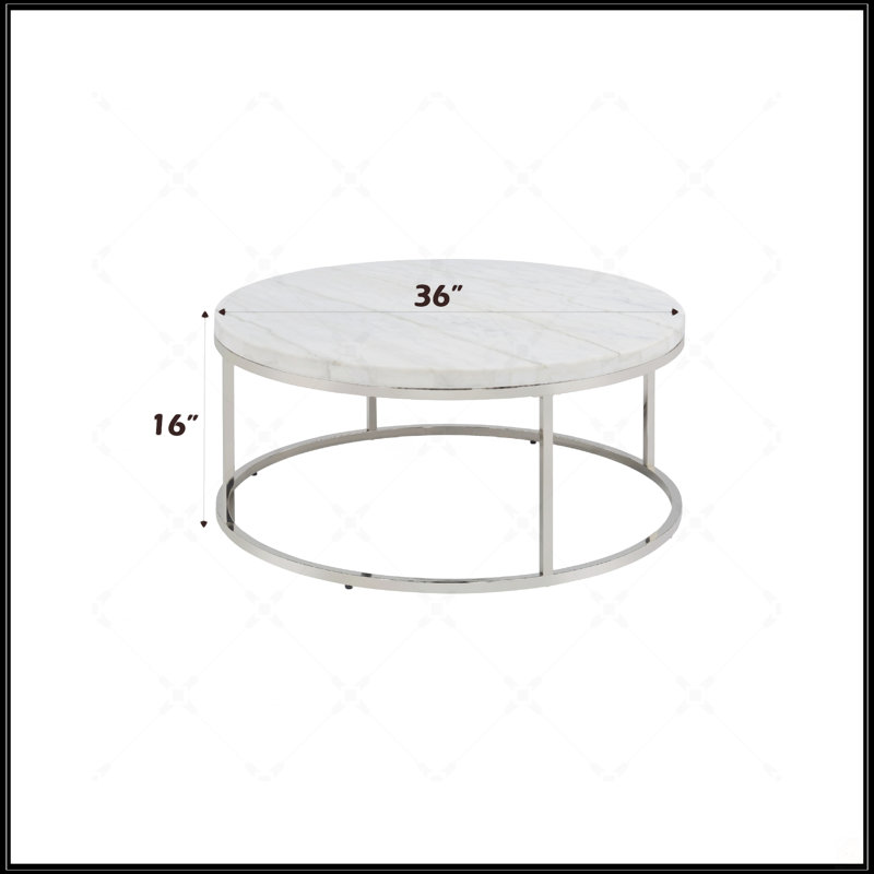 Mable Top And Nickel Finish Coffee Table