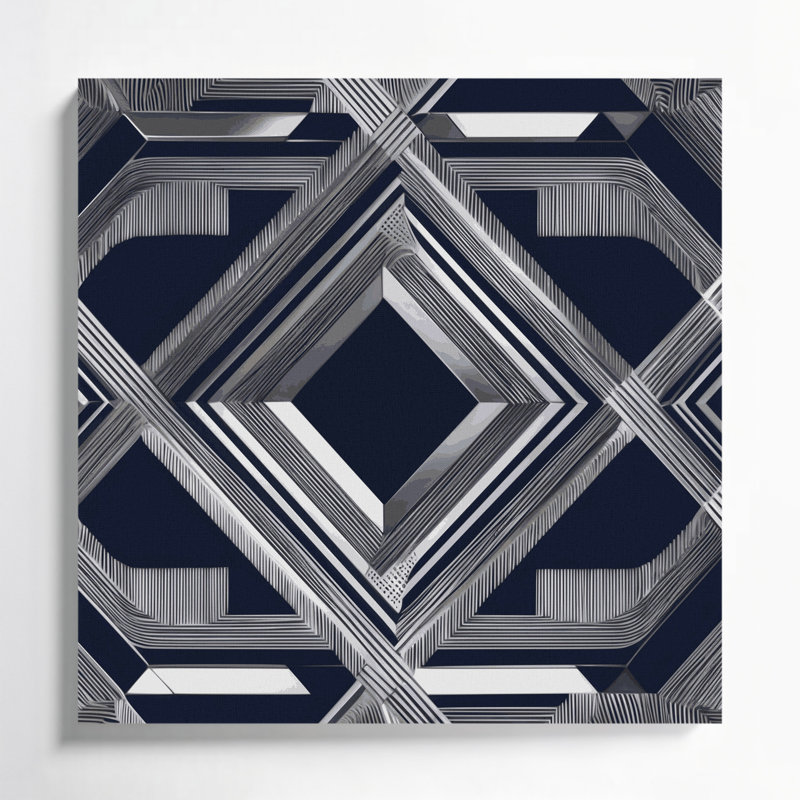 Art mural sur toile gris Op Art 77