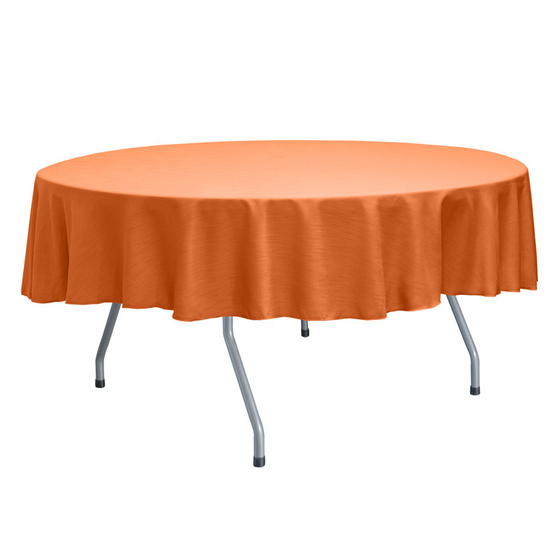 Solid Color Round Tablecloth, 72" x 72", 10, Orange