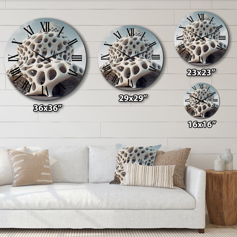Architectural Flow IV Metal Wall Clock, Medium