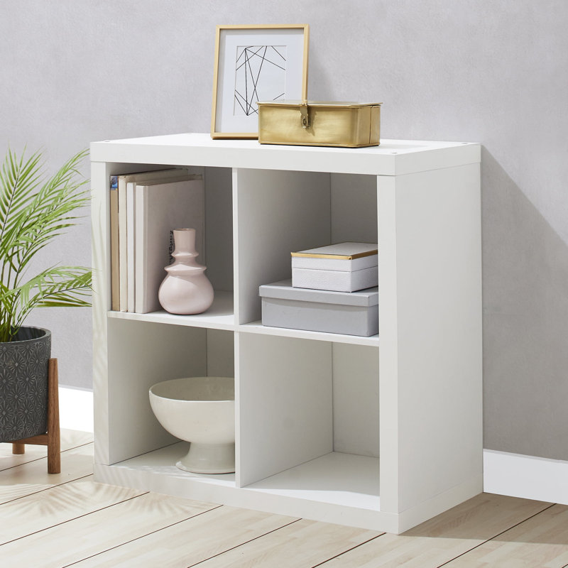 Gulfasha 4-Cube Storage Organizer, Textured White
