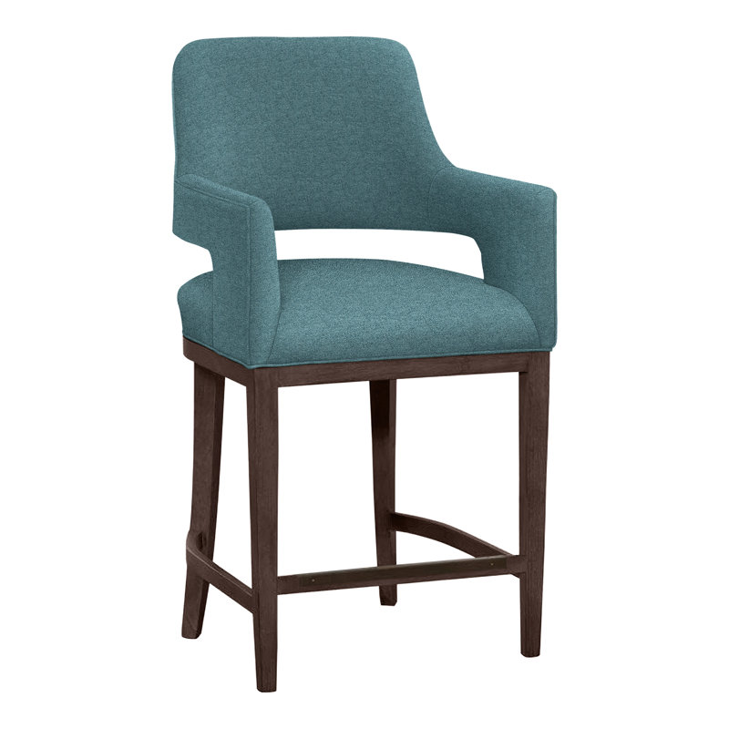 Tabouret de bar et de comptoir Josie, Tabac, Turquoise 8789, Tabouret de comptoir (siège d'une hauteur de 26,5