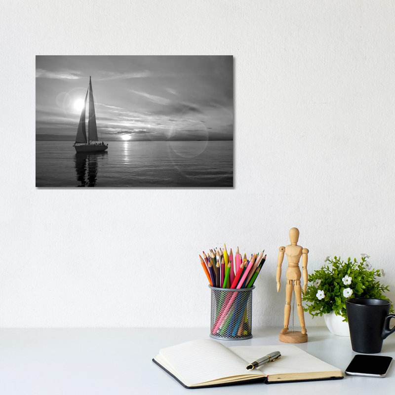Sailboat - Print on Canvas, 20.32 cm H x 30.48 cm W, No Frame