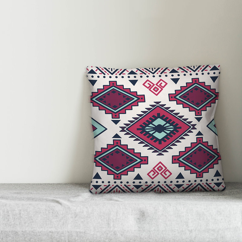  Coussin Tribal, Bourgogne / Bleu marine