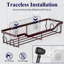 Serviteur de douche - Organisateur de douche adhésif avec étagère de rangement en acier inoxydable antirouille, sans perceuse, avec crochets pour accessoires de salle de bain, paquet de 2-122043042