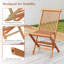 Ensemble de 4 chaises de patio pliantes en teck avec dossier haut pour la salle à manger-1566135520