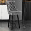 Chaises pivotantes en velours gris foncé, bouton, base, pour îlot de cuisine, grand bar pour la maison, bar stable, bistro-1157142945