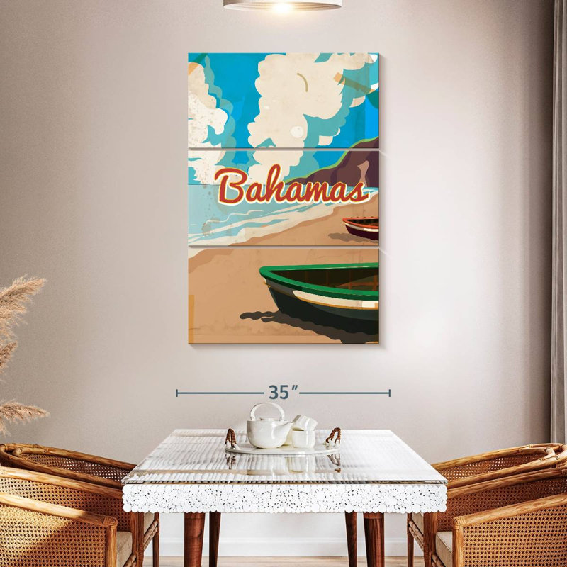 Affiche rétro Gillard Bahamas, H 50 po x l 32 po