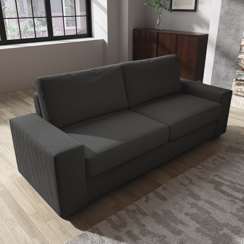 203.2Cm Square Arms Sofa, Grey