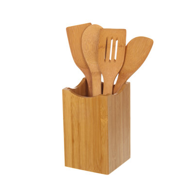 Marilee Bamboo Square Utensil Storage Set