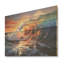 Blue and Orange Sunrise Waves IV - vagues côtières sur bois-96815228