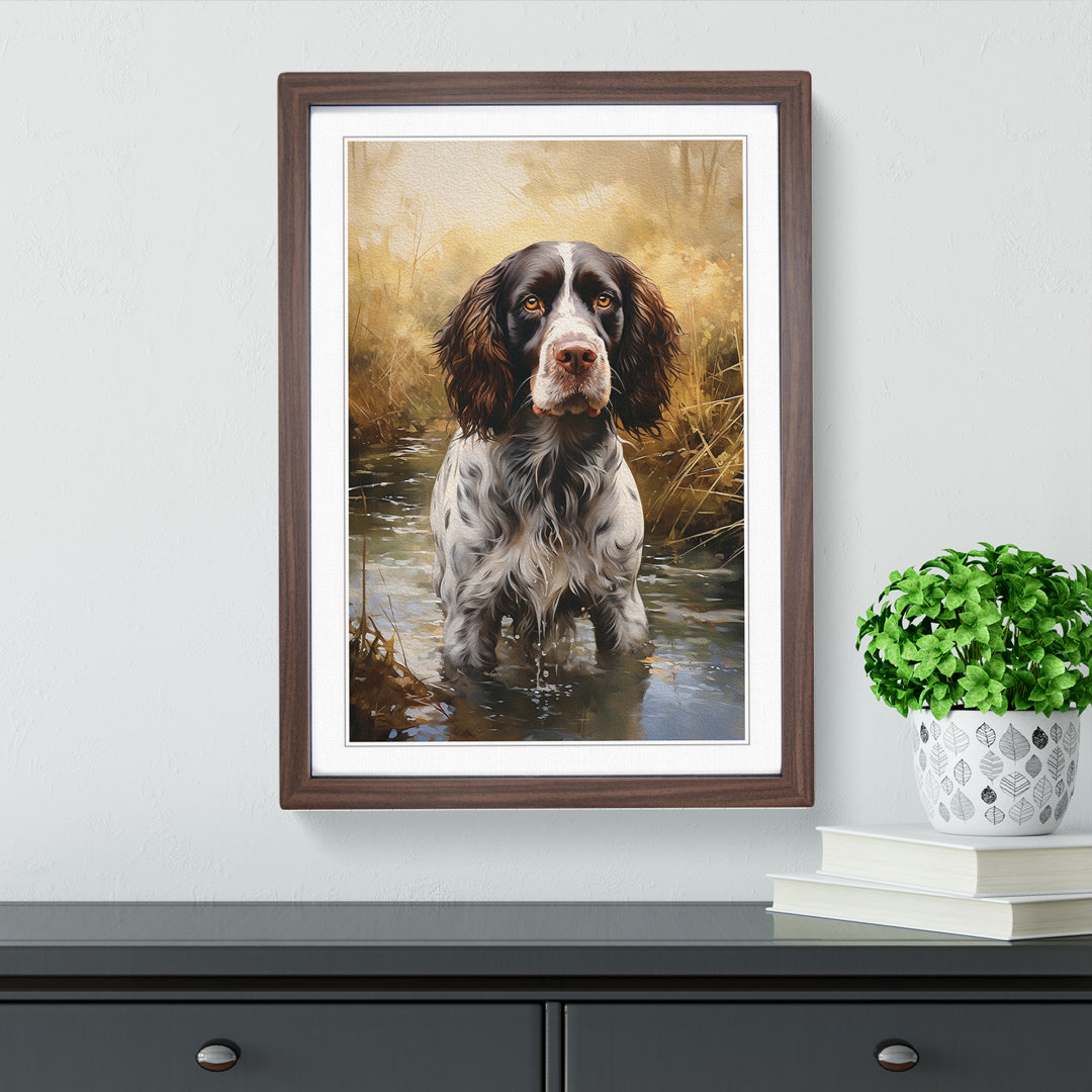 English Springer Spaniel Informel - Single Picture Frame Print on Wood