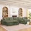 Canapé modulaire en forme de L de 107 po avec deux repose-pieds amovibles en forme de L pour le salon, canapé confortable avec coussins décoratifs-1504865142