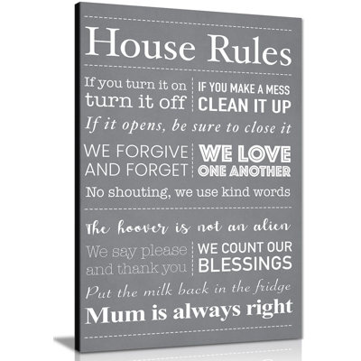 House Rules - Wrapped Canvas Print