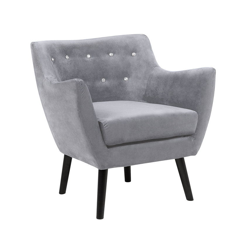 Darlington Upholstered Armchair, Grey, Black