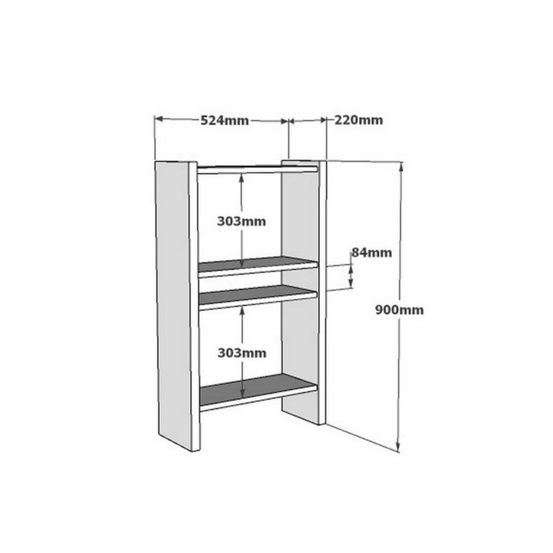 Bibliothèque standard H 35,43 "x l 20,63" Beyza, Blanc