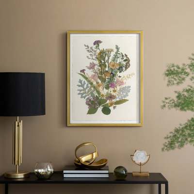 Organic Bouquet I, reproduction encadrée - bois massif