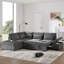 Canapé modulaire coulissant de 107 po en forme de L avec sièges larges, repose-pieds avec rangement à mouvement libre, combinaison libre, canapé en chenille pour salon et appartement