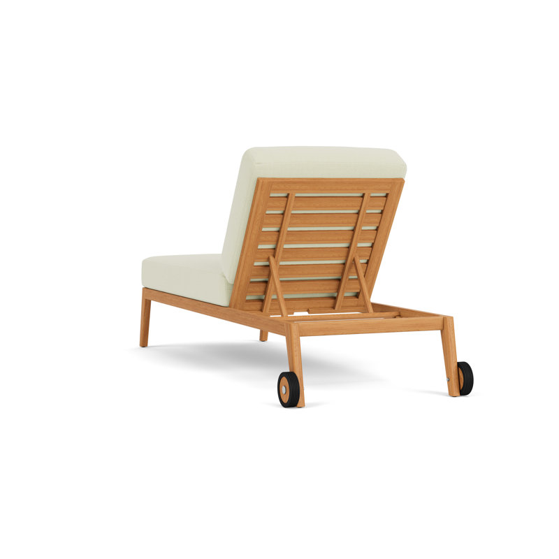 Alpine Outdoor Teak Chaise Lounge, Bamboo Bay Meadow