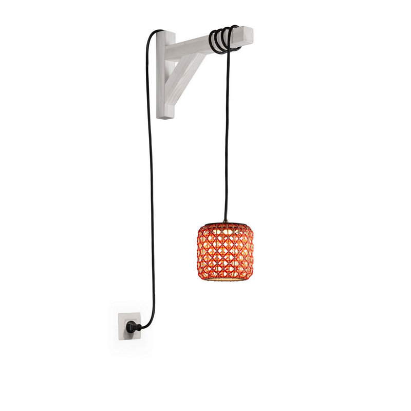 Luminaire suspendu tambour 1 lumière DEL Nans, Rouge