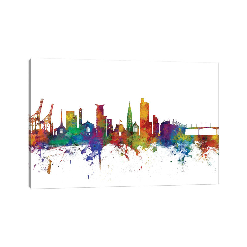 Southampton, England Skyline by Michael Tompsett - Wrapped Canvas Gallery-Wrapped Canvas Giclée, 20.32 cm H x 30.48 cm W