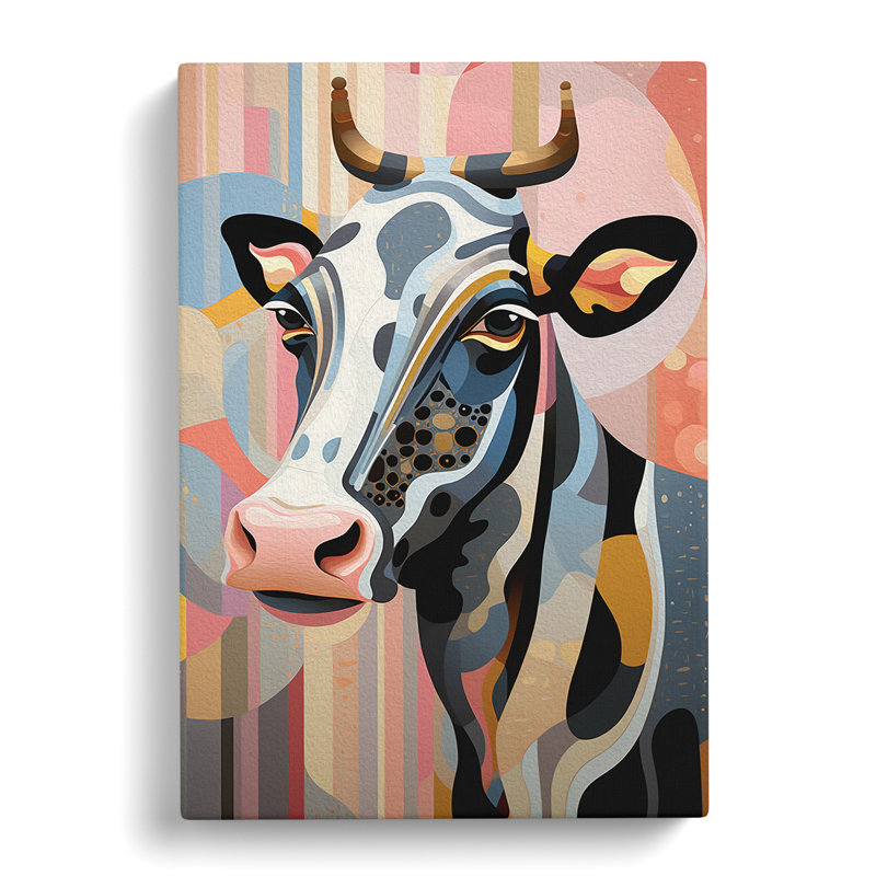 Cow Deco - Wrapped Canvas, 50cm H x 35cm W x 3cm D