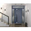 Porte d'entrée extérieure prémontée en acier Cynex 6777 grise, avec 2 fenêtres latérales et supérieures, inserts en acier inoxydable, style moderne, peinte, dimensions : L 12 + 32 + 12 x H 80 + 16, ouverture à droite vers l'intérieur.-93484012-93484015-93484038