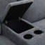 5 fauteuils inclinables gris foncé en lin, porto et porte-gobelet