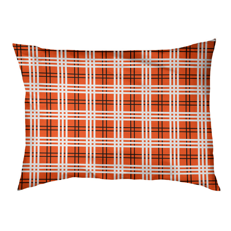 Coussin d’extérieur de luxe Atlanta football, Grand (l 40 po x p 30 po x p 5 po), Blanc / Orange / Noir