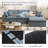 Boneless Comfy L Shaped Sectional Modular Cloud Sofa with Ottoman, Oversized Compression Deep Seat Couch, 3 Seater Living Room Set-910451955