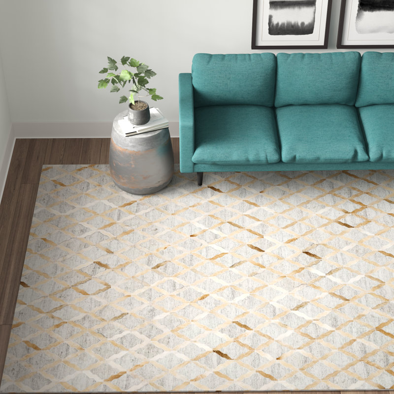 Tapis géométrique beige / gris Stafford, Rectangle 7 pi 9 po x 9 pi 9 po