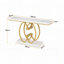 Console de 55 po de long en faux marbre