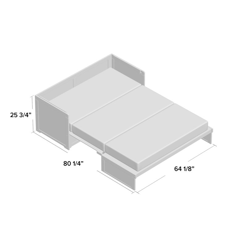 Barham Queen Murphy Bed with Mattress and Power Outlets
