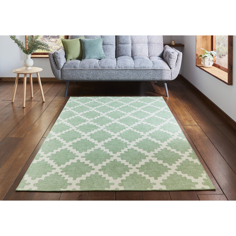 Scion Floral Digitally Printed 61cm X 230cm Area Rug, Runner 61 x 230 cm, Green