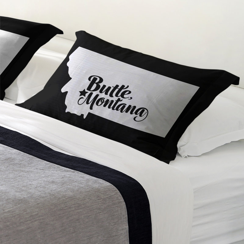 Butte Polyester Sham Set, Standard/Twin, Microfiber, Black