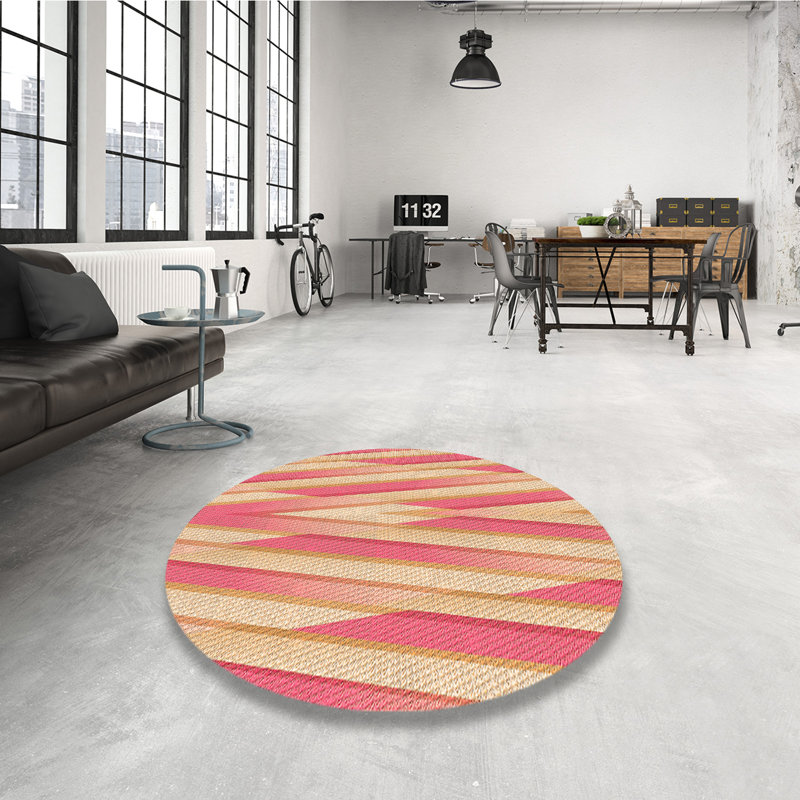 Performance Wool Abstract Indoor Rug, Round 3'