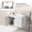 Meuble-lavabo compact de 30 po avec lavabo, deux portes, tablette ouverte, fabrication en bois massif, à l'exception des robinets-116332381