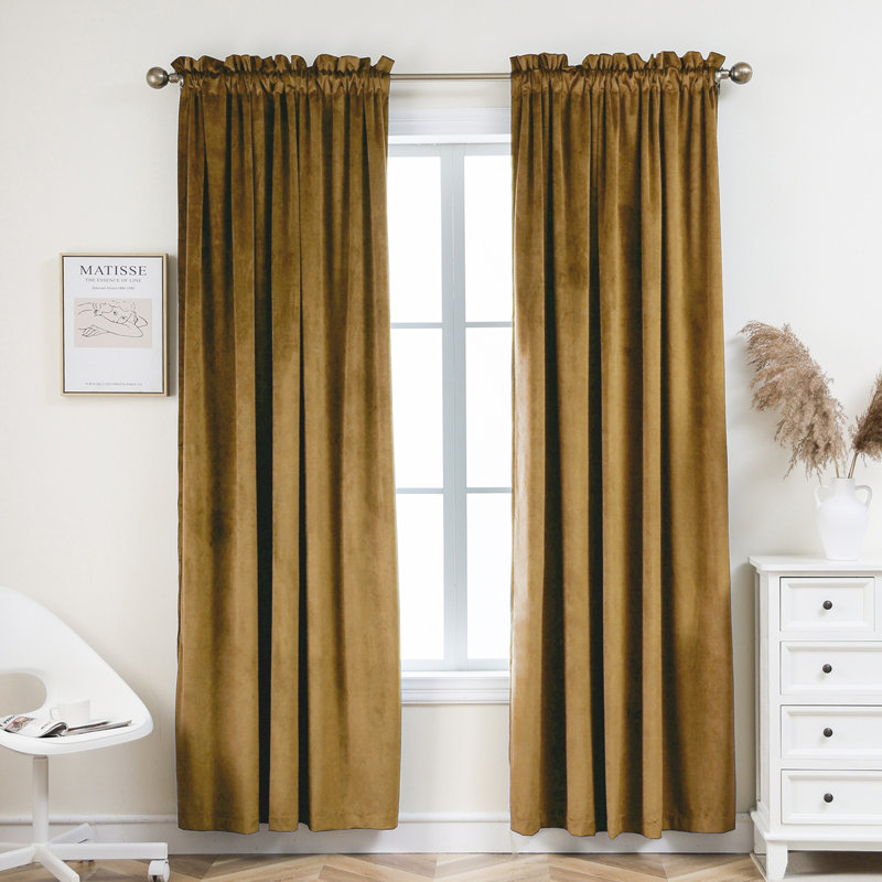 Florane Blackout Curtain Pair, Stone Blue, 52" W x 84" L
