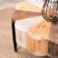 Table basse en forme de fleur rustique, 31,7 po de diamètre, fabriquée en bois manufacturé avec des pieds en métal pour le décor du salon