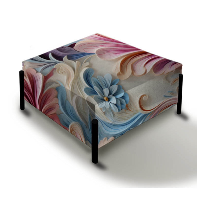 Grand repose-pieds carré Pastel Elegant Flowers Delight